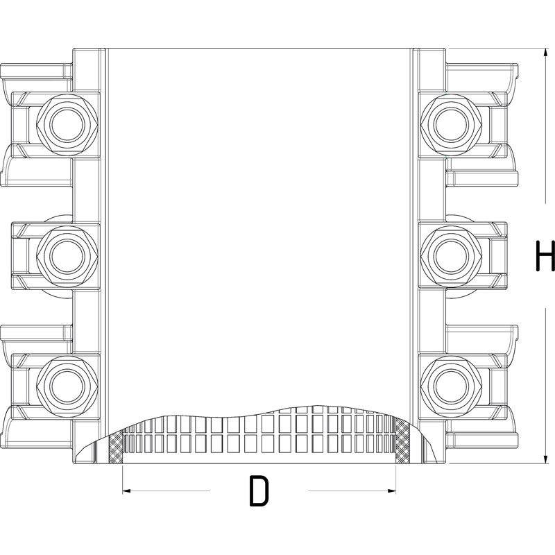 DOUBLE BAND REPAIR CLAMP WITH FIVE BOLTS - Image 2