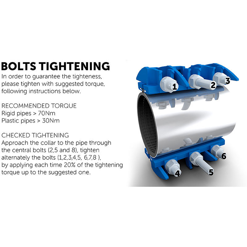 DOUBLE BAND REPAIR CLAMP WITH FIVE BOLTS - Image 13