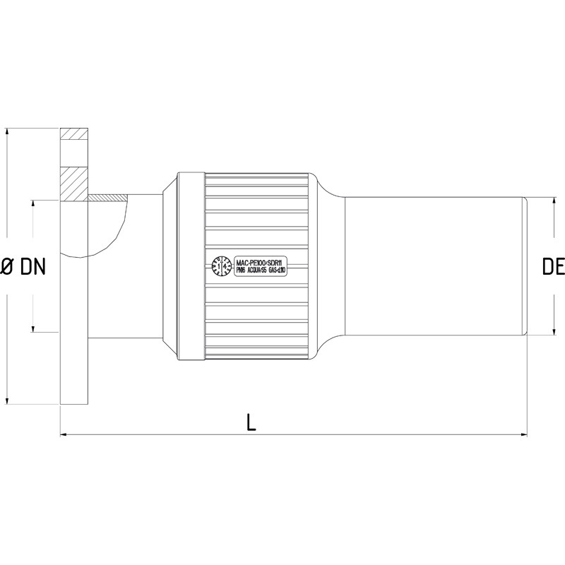 PE/ STEEL STRAIGHT WITH FLANGE TERMINAL - Image 2