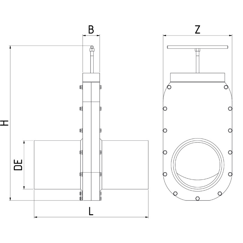 VALVOLA A GHIGLIOTTINA UNIDIREZIONALE MONTAGGIO IN LINEA - immagine 2
